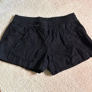 Black linen shorts